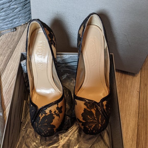 NIB (W36) - McQUEEN Black Lace + Nude Pump - Picture 3 of 11